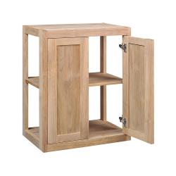 Pacific Teak Millworks Shaker Style 24 Inch x 30 Inch Teak Wood Double Door Upper Wall Cabinet open250