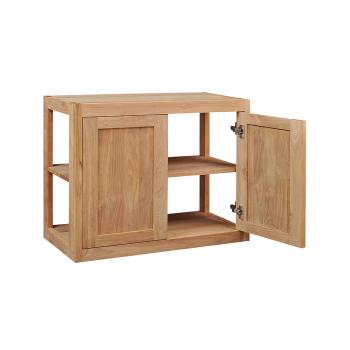 Pacific Teak Millworks Shaker Style 30 Inch x 24 Inch Teak Wood Double Door Upper Wall Cabinet open350