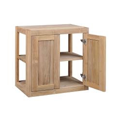 Pacific Teak Millworks Shaker Style 30 Inch x 30 Inch Teak Wood Double Door Upper Wall Cabinet open250