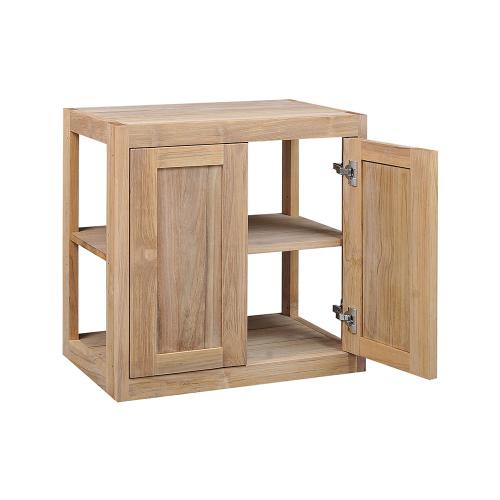 Pacific Teak Millworks Shaker Style 30 Inch x 30 Inch Teak Wood Double Door Upper Wall Cabinet