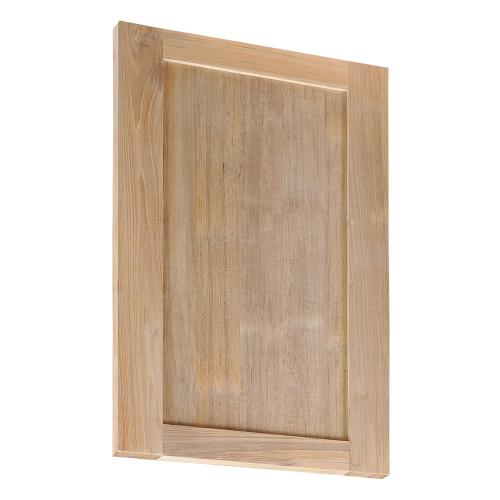 Pacific Teak Millworks Shaker Style 24 Inch Height Teak Wood Upper Wall Cabinet End Panel