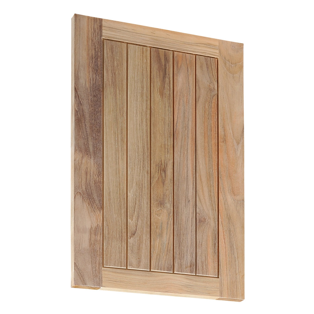 Pacific Teak Millworks Cottage Style 24 Inch Height Teak Wood Upper Wall Cabinet End Panel