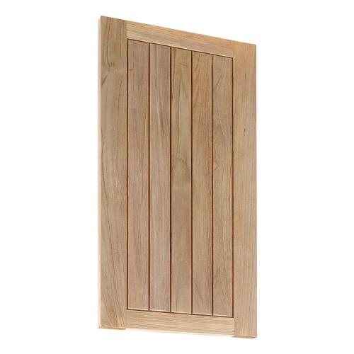 Pacific Teak Millworks Cottage Style 30 Inch Height Teak Wood Upper Wall Cabinet End Panel