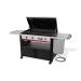 Weber Grills Slate 36 Inch Rust Resistant 4 Burner Freestanding Natural Gas Commercial Style Flat Top Griddle with Flip up Side Table