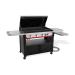 Weber Grills Slate 36 Inch Rust Resistant 4 Burner Freestanding Natural Gas Commercial Style Flat Top Griddle with Flip up Side Table