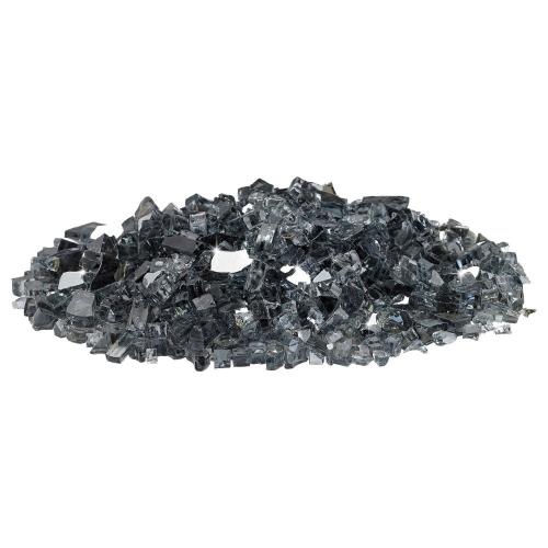 American Fire Glass Quarter Inch Gray Reflective Fire Glass   10 Pounds