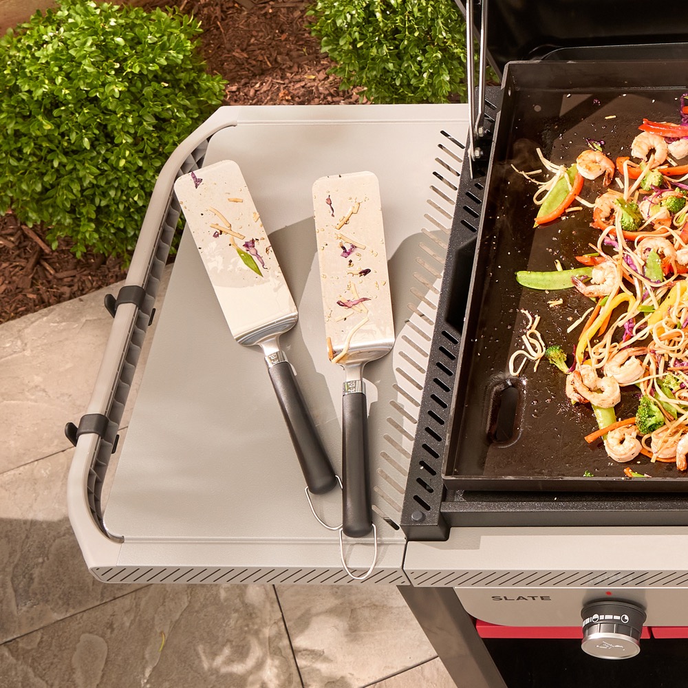 Weber Grills 2 Piece Stainless Steel Griddle Spatula Set with Non Slip Handles