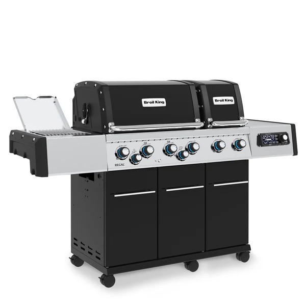 Broil King Regal Q 690 Pro IR 6 Burner Freestanding Propane Gas Grill with Rear Rotisserie Burner and Infrared Searing Side Burner