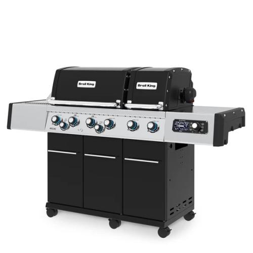 Broil King Regal Q 690 Pro IR 6 Burner Freestanding Propane Gas Grill with Rear Rotisserie Burner and Infrared Searing Side Burner