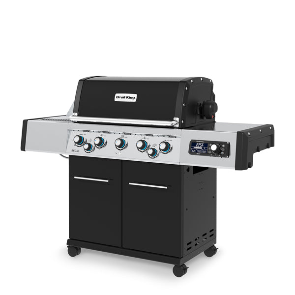 Broil King Regal Q 590 Pro IR 5 Burner Freestanding Propane Gas Grill with Rear Rotisserie Burner and Infrared Searing Side Burner