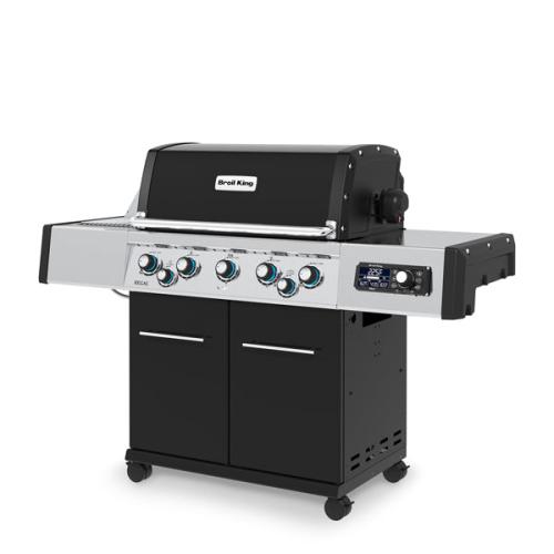 Broil King Regal Q 590 Pro IR 5 Burner Freestanding Natural Gas Grill with Rear Rotisserie Burner and Infrared Searing Side Burner