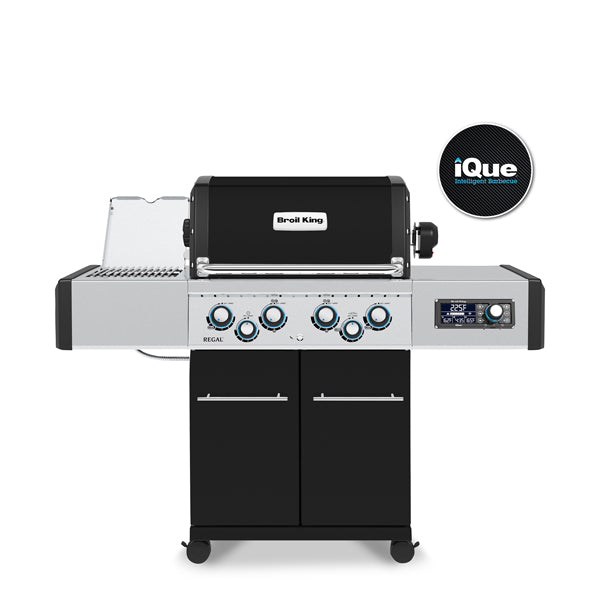 Broil King Regal Q 490 Pro IR 4 Burner Freestanding Natural Gas Grill with Rear Rotisserie Burner and Infrared Searing Side Burner