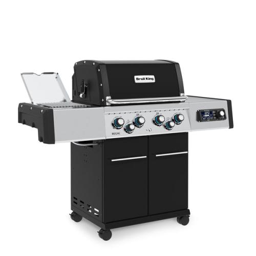 Broil King Regal Q 490 Pro IR 4 Burner Freestanding Natural Gas Grill with Rear Rotisserie Burner and Infrared Searing Side Burner