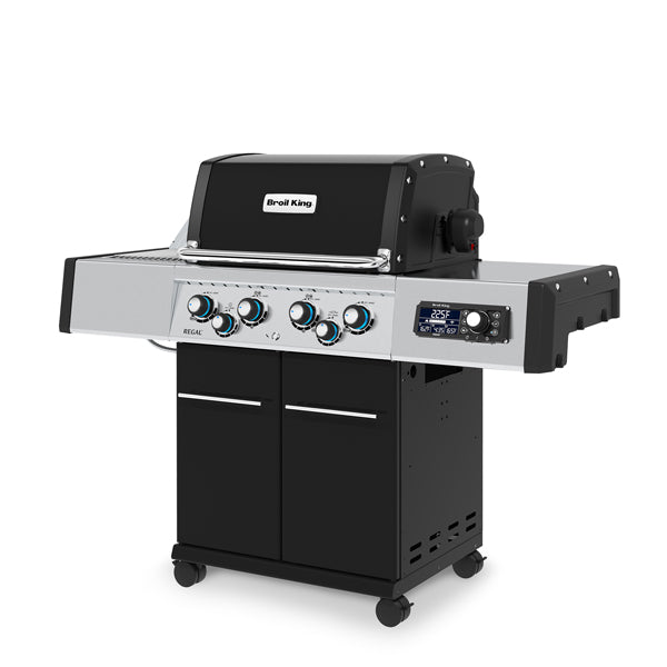 Broil King Regal Q 490 Pro IR 4 Burner Freestanding Natural Gas Grill with Rear Rotisserie Burner and Infrared Searing Side Burner