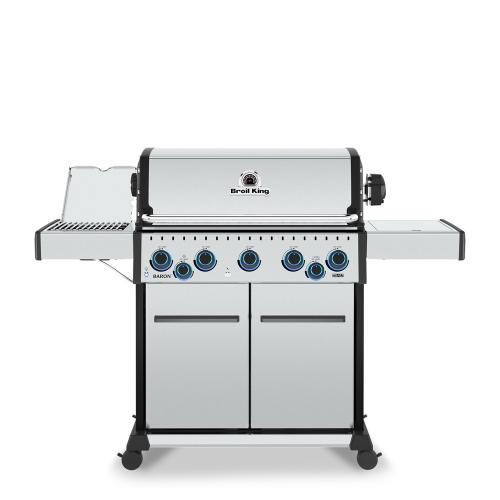 Broil King Baron S 590 Pro IR 5 Burner Freestanding Propane Gas Grill with Rear Rotisserie Burner and Infrared Searing Side Burner