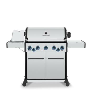 Broil King Baron S 590 Pro IR 5 Burner Freestanding Propane Gas Grill with Rear Rotisserie Burner and Infrared Searing Side Burner 1350