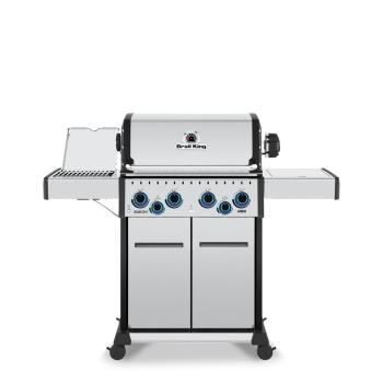 Broil King Baron S 490 Pro IR 4 Burner Freestanding Propane Gas Grill with Rear Rotisserie Burner and Infrared Searing Side Burner 1350