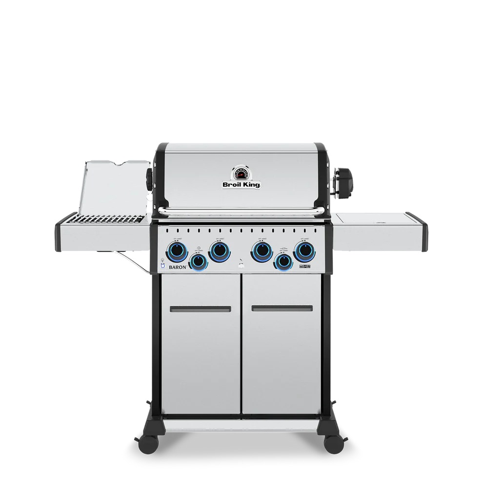 Broil King Baron S 490 Pro IR 4 Burner Freestanding Natural Gas Grill with Rear Rotisserie Burner and Infrared Searing Side Burner