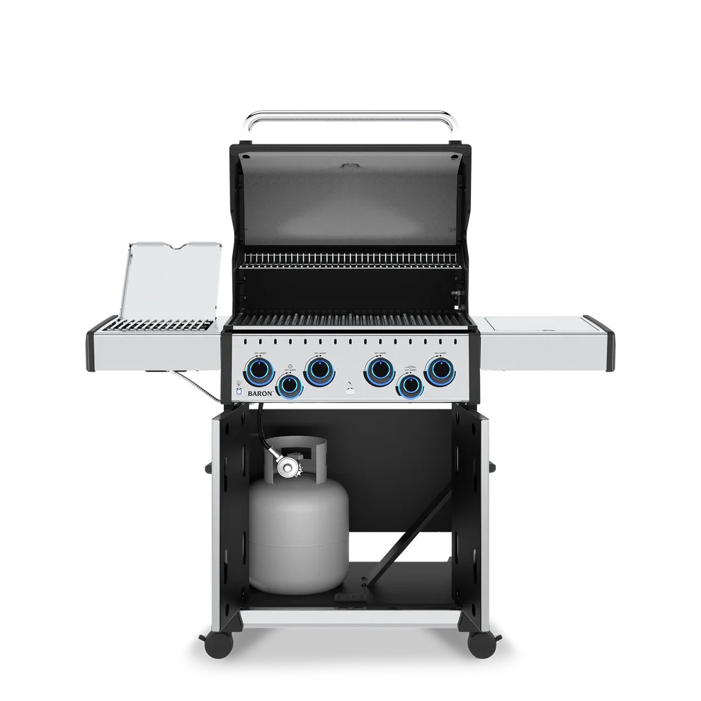 Broil King Baron S 490 Pro IR 4 Burner Freestanding Natural Gas Grill with Rear Rotisserie Burner and Infrared Searing Side Burner