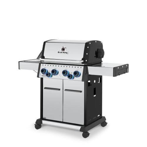 Broil King Baron S 490 Pro IR 4 Burner Freestanding Natural Gas Grill with Rear Rotisserie Burner and Infrared Searing Side Burner