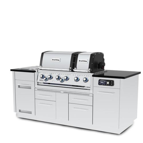 Broil King Imperial QS 690i 6 Burner Propane Gas Grill BBQ Island with Rotisserie  and  Side Burner