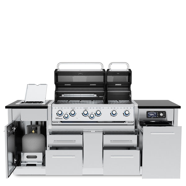 Broil King Imperial QS 690i 6 Burner Natural Gas Grill BBQ Island with Rotisserie  and  Side Burner