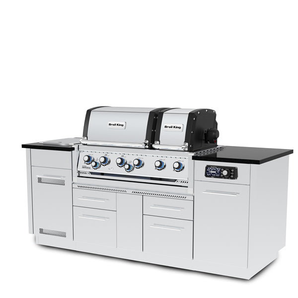 Broil King Imperial QS 690i 6 Burner Natural Gas Grill BBQ Island with Rotisserie  and  Side Burner