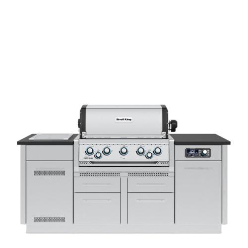 Broil King Imperial QS 590i 5 Burner Natural Gas Grill BBQ Island with Rotisserie  and  Side Burner