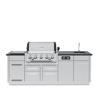 Broil King Imperial QS 590iE 5 Burner Propane Gas Grill BBQ Island with Rotisserie Side Burner and Outdoor Sink 1350