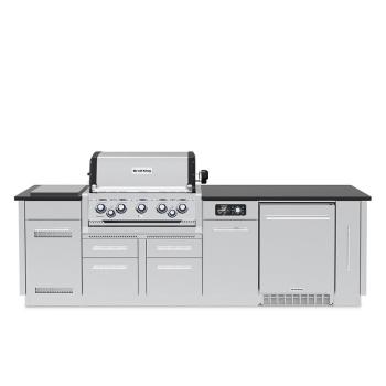 Broil King Imperial QS 590iF 5 Burner Propane Gas Grill BBQ Island with Rotisserie Side Burner and Outdoor Fridge 01350