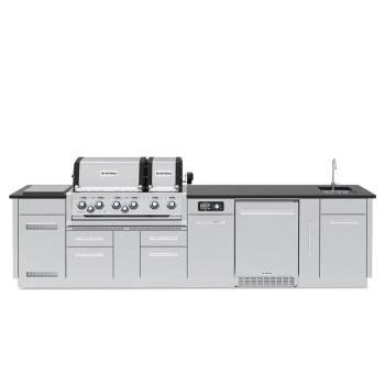 Broil King Imperial QS 690iH 6 Burner Propane Gas Grill BBQ Island with Rotisserie Side Burner Outdoor Fridge and Sink 1350