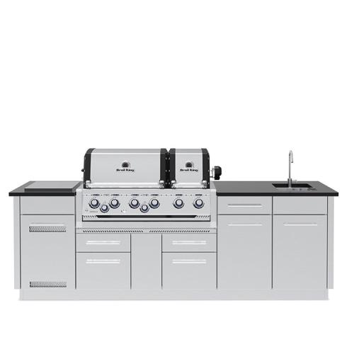 Broil King Imperial S 690iE 6 Burner Propane Gas Grill BBQ Island with Rotisserie  and  Side Burner