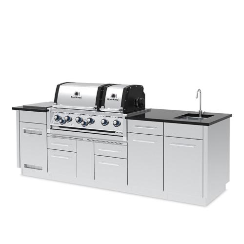 Broil King Imperial S 690iE 6 Burner Propane Gas Grill BBQ Island with Rotisserie  and  Side Burner