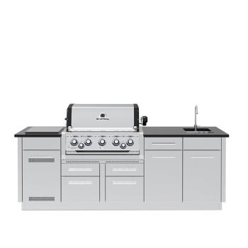 Broil King Imperial S 590iE 5 Burner Propane Gas Grill BBQ Island with Rotisserie and Side Burner 1350