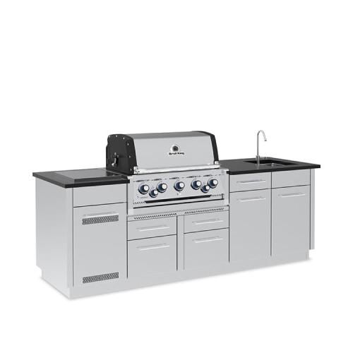 Broil King Imperial S 590iE 5 Burner Propane Gas Grill BBQ Island with Rotisserie  and  Side Burner