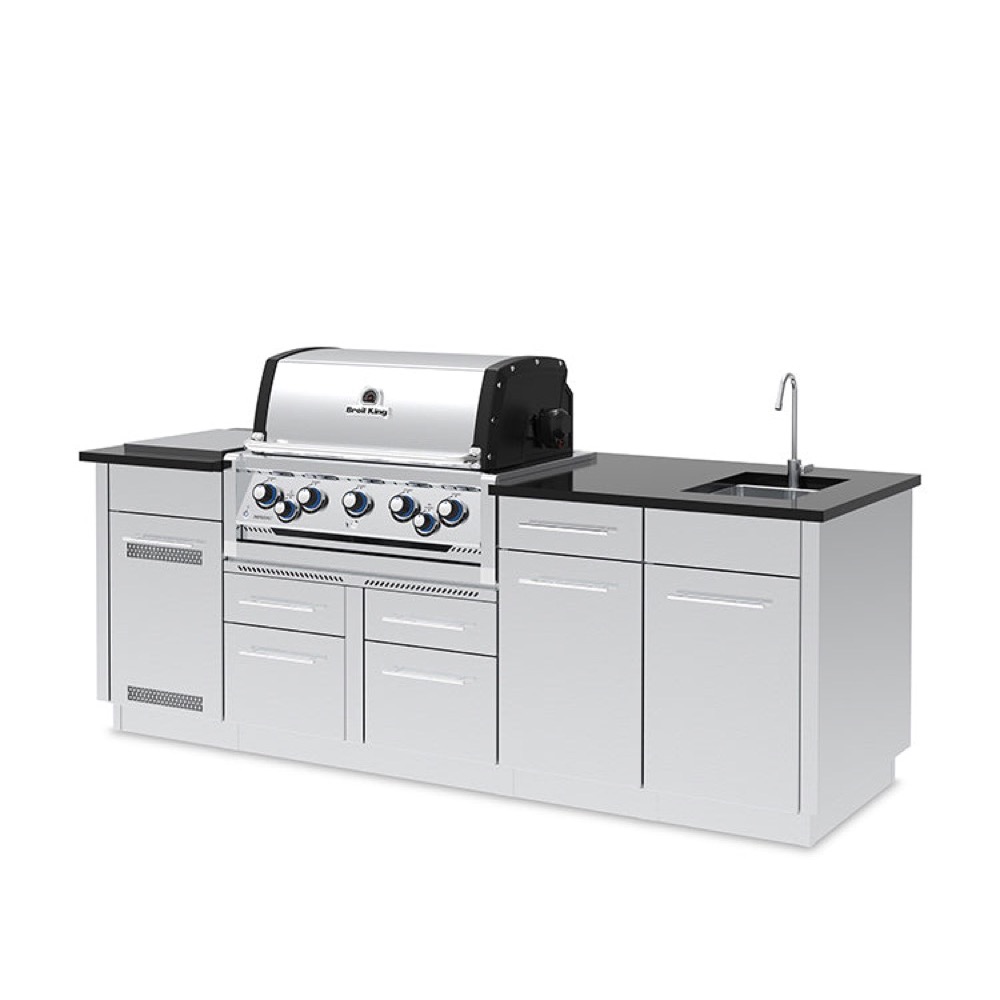 Broil King Imperial S 590iE 5 Burner Natural Gas Grill BBQ Island with Rotisserie  and  Side Burner