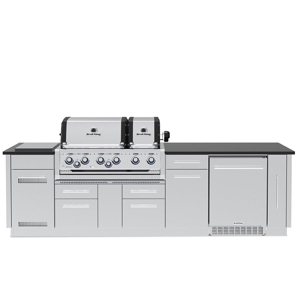 Broil King Imperial S 690iF 6 Burner Natural Gas Grill BBQ Island with Rotisserie  and  Side Burner