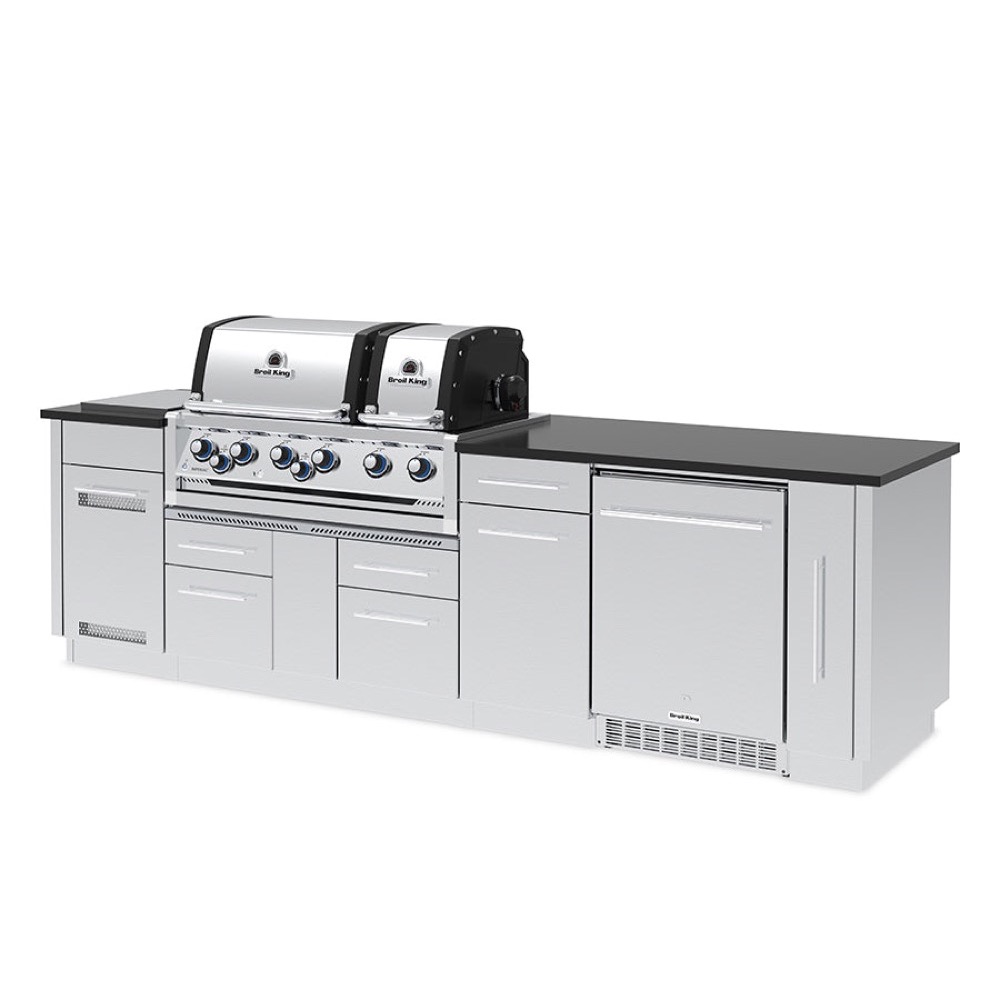 Broil King Imperial S 690iF 6 Burner Natural Gas Grill BBQ Island with Rotisserie  and  Side Burner