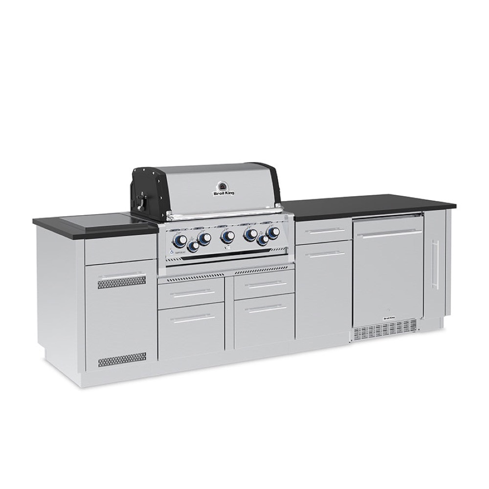 Broil King Imperial S 590iF 5 Burner Propane Gas Grill BBQ Island with Rotisserie  and  Side Burner