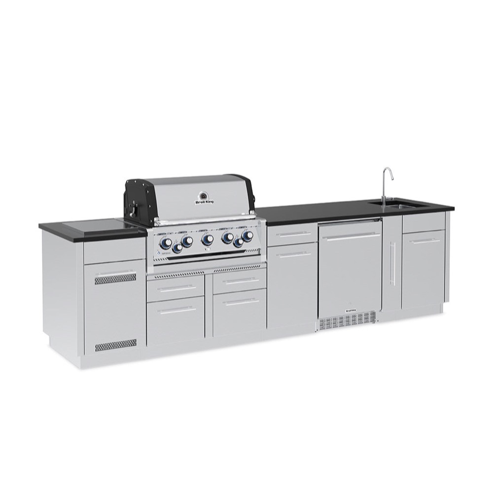 Broil King Imperial S 690iH 6 Burner Natural Gas Grill BBQ Island with Rotisserie  and  Side Burner