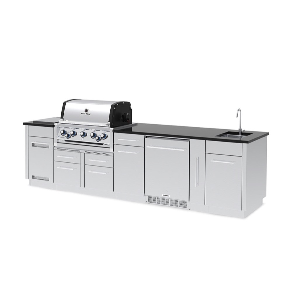 Broil King Imperial S 590iH 5 Burner Natural Gas Grill BBQ Island with Rotisserie  and  Side Burner