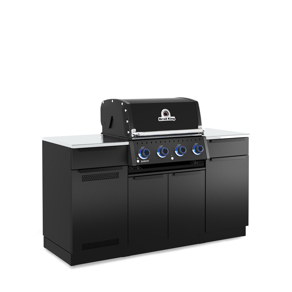 Broil King Baron Shadow 420i 4 Burner Propane Gas Grill BBQ Island