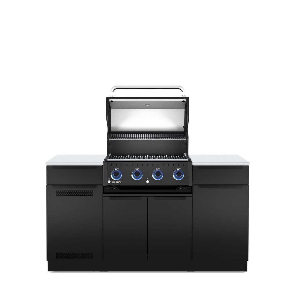 Broil King Baron Shadow 420i 4 Burner Natural Gas Grill BBQ Island