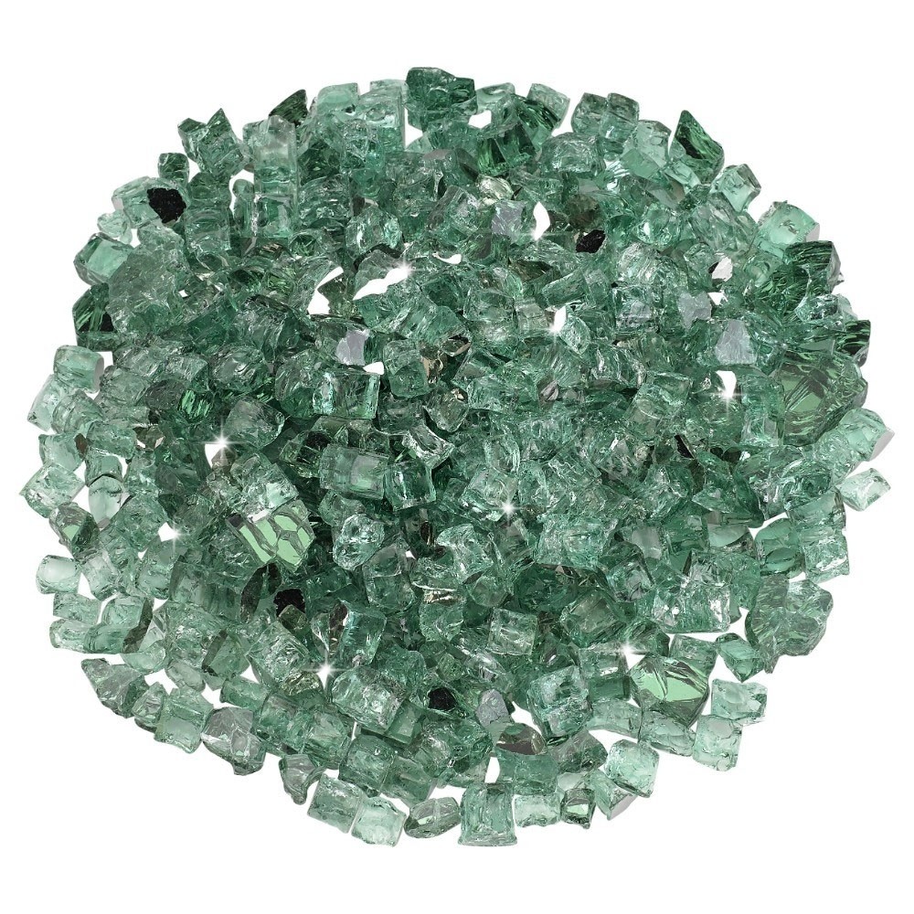 American Fire Glass Half Inch Evergreen Reflective Fire Glass   10 Pounds