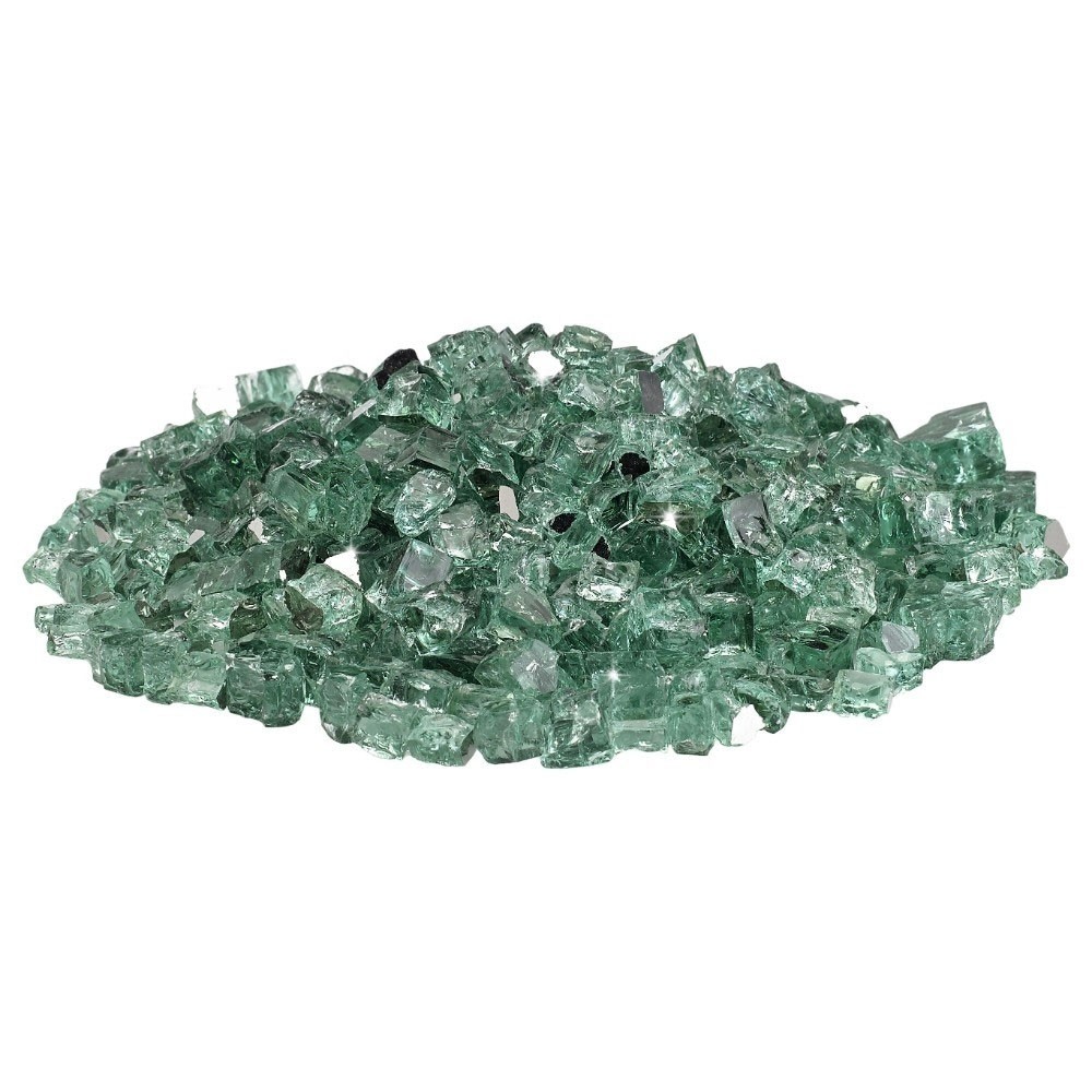 American Fire Glass Half Inch Evergreen Reflective Fire Glass   10 Pounds