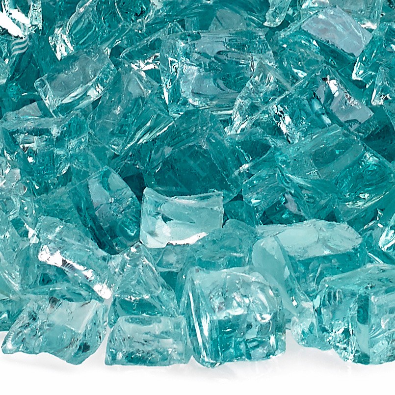 American Fire Glass Half Inch Azuria Blue Fire Glass   10 Pounds