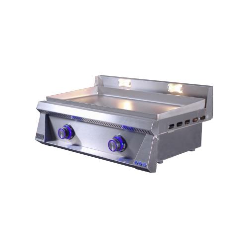 Le Griddle Pro Series 30 Inch 2 Burner Freestanding Natural Gas Commercial Style Flat Top Griddle with Stainless Steel Cart   6mm Plate