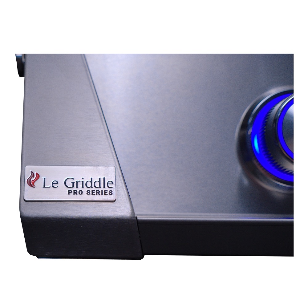 Le Griddle Pro Series 41 Inch 3 Burner Freestanding Natural Gas Commercial Style Flat Top Griddle with Stainless Steel Cart   6mm Plate