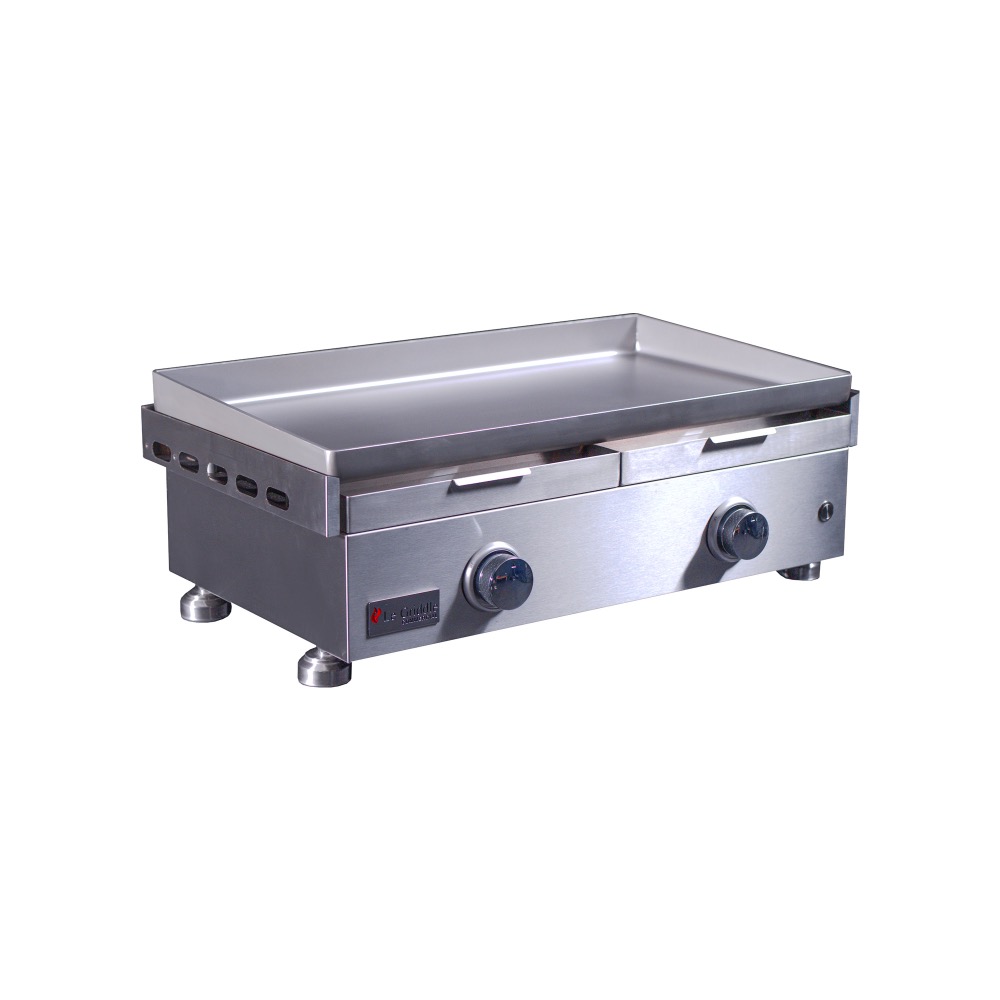 Le Griddle Commercial Series 30 Inch 2 Burner Freestanding Natural Gas Commercial Style Flat Top Griddle with Stainless Steel Cart   6mm Plate