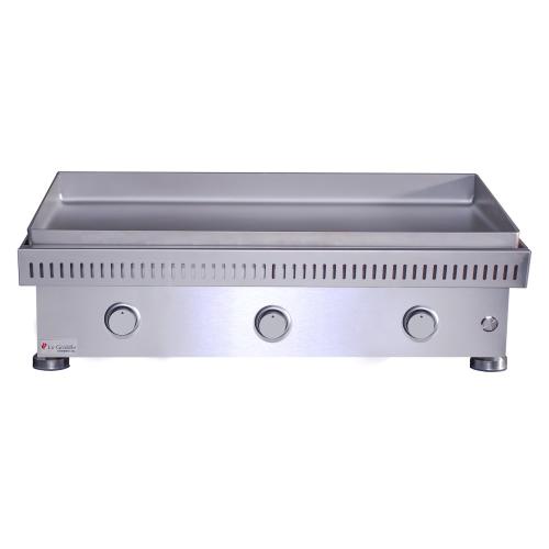 Le Griddle Commercial Series 41 Inch 3 Burner Freestanding Natural Gas Commercial Style Flat Top Griddle with Stainless Steel Cart   6mm Plate